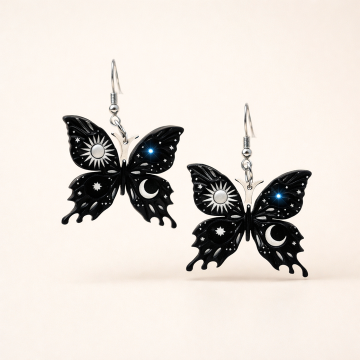 Kolczyki Słońce Księżyc Motyl