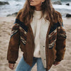 Ciepła pluszowa kurtka zimowa w stylu retro – Daisy