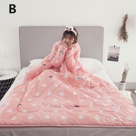 Koc z rękawami – pikowana kołdra do czytania i grania