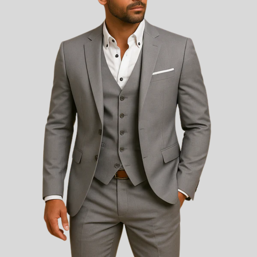 Męski garnitur slim fit 3-częściowy