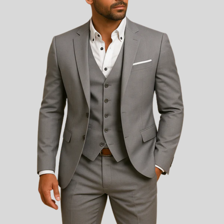 Męski garnitur slim fit 3-częściowy