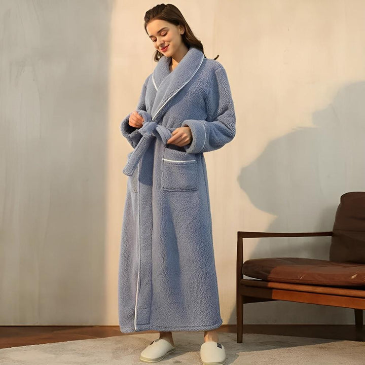 Luksusowy Fleece Ciepło Komfortowy Szlafrok