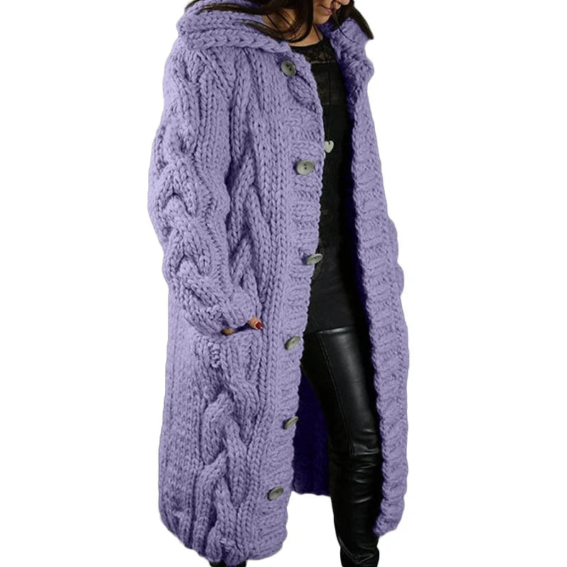 Wygodny gruby sweter rozpinany - Emma