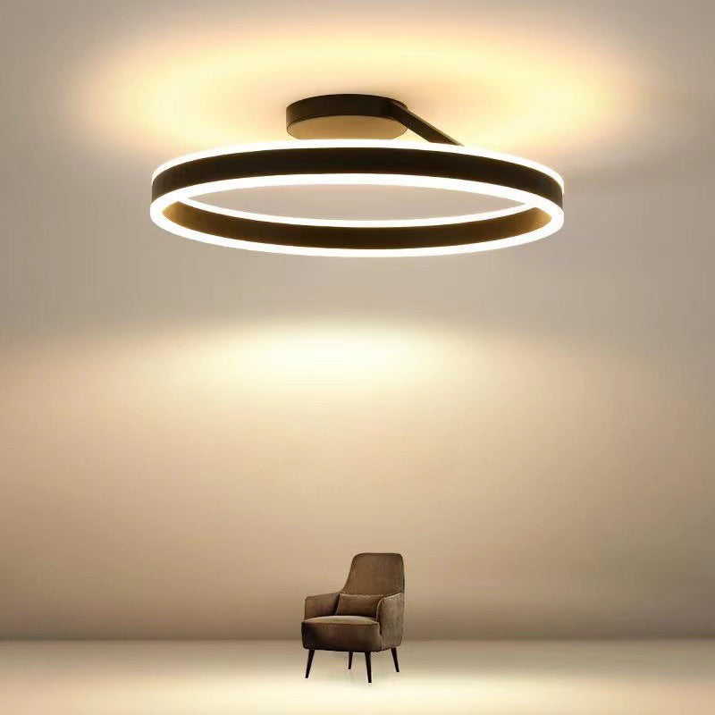 Arisha Nowoczesna lampa sufitowa w kształcie koła LED czarno/biała do salonu i korytarza, metal