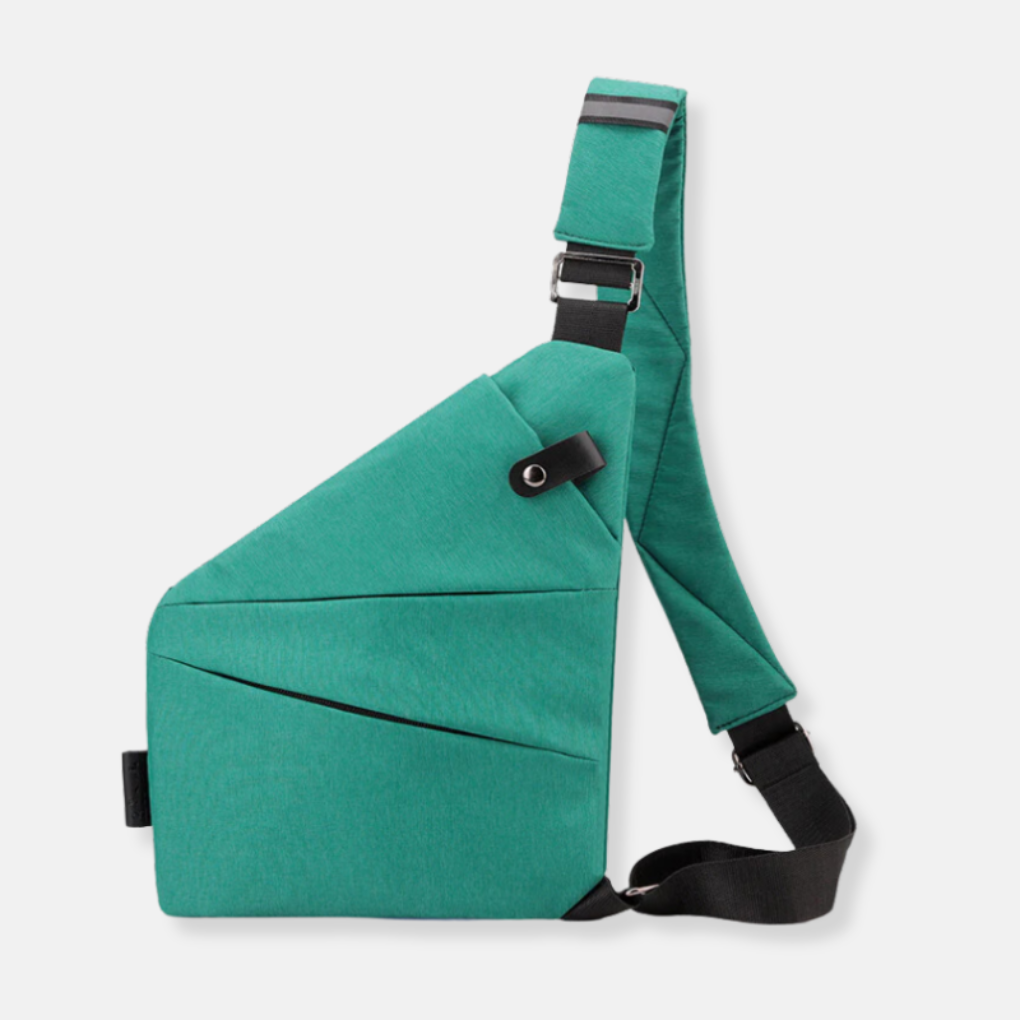 Minimalistyczna torba na ramię z zabezpieczeniem antykradzieżowym