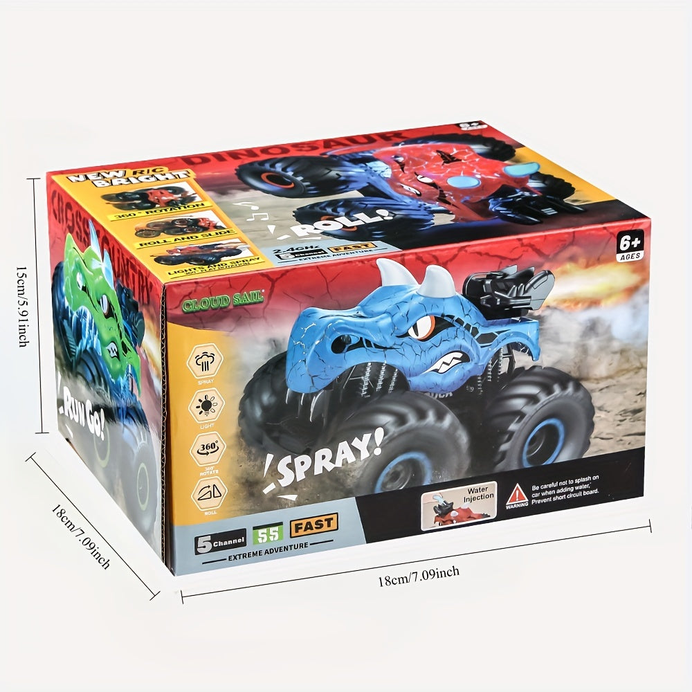 DinoBlaze Stunt Car - spektakularny monster truck RC z dymem i światłem
