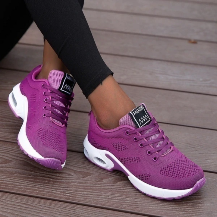 Lekkie ortopedyczne sneakersy damskie z oddychającej siateczki z wyściełaną podeszwą