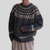 Męski sweter z okrągłym dekoltem w stylu vintage