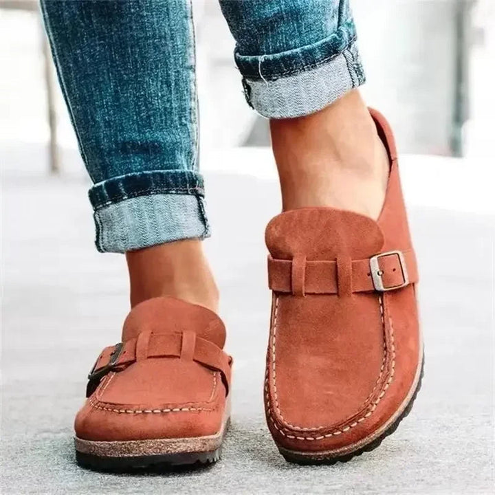 Kobiece Retro Buckle Płaskie Klapki
