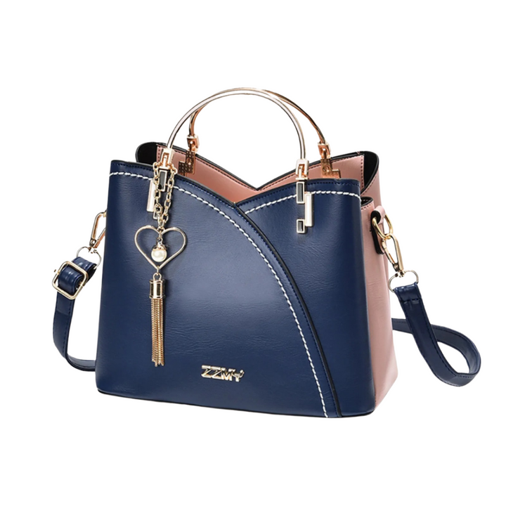 Luxetote – Torba na ramię z vintage patchworku z PU dla kobiet