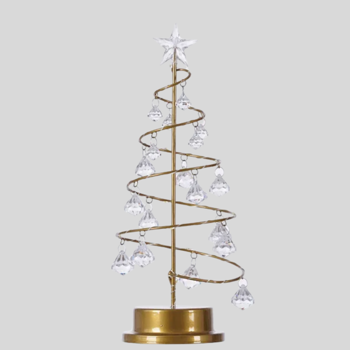 Lampa stołowa LED spiralna kryształowa