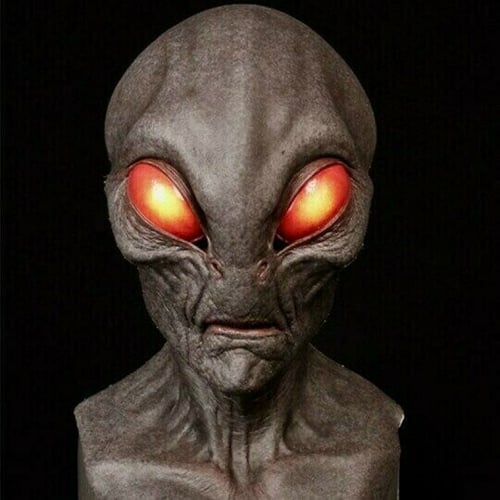 Realistyczna maska kosmicznej istoty CosmicMorph | Malowany ręcznie akcesorium do kostiumu na Halloween, zakrywające całą głowę