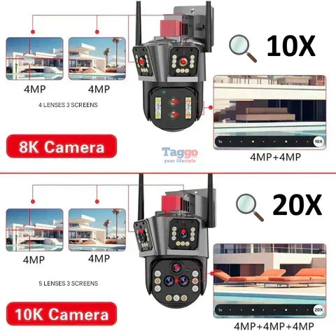 Kamera bezpieczeństwa WiFi 10K z 20 MP i 20-krotnym zoomem – DualGuard Ultra 10K