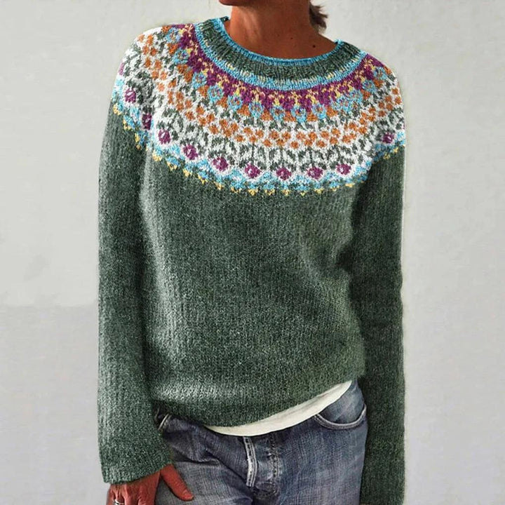 Damski sweter w kwiatowy wzór