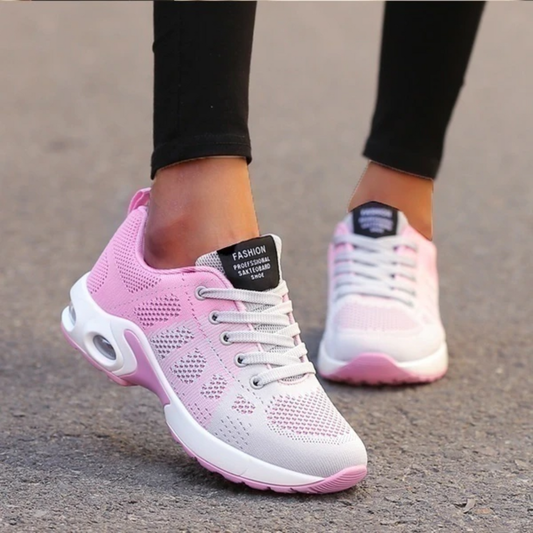 Lekkie ortopedyczne sneakersy damskie z oddychającej siateczki z wyściełaną podeszwą
