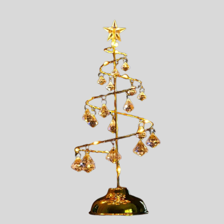 Lampa stołowa LED spiralna kryształowa