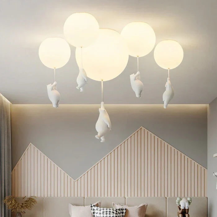 Dziecięca lampa sufitowa z misiem i balonem - CloudBear