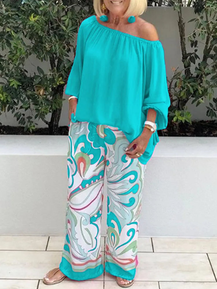 Stylowy Zestaw Dwuczęściowy Off-Shoulder
