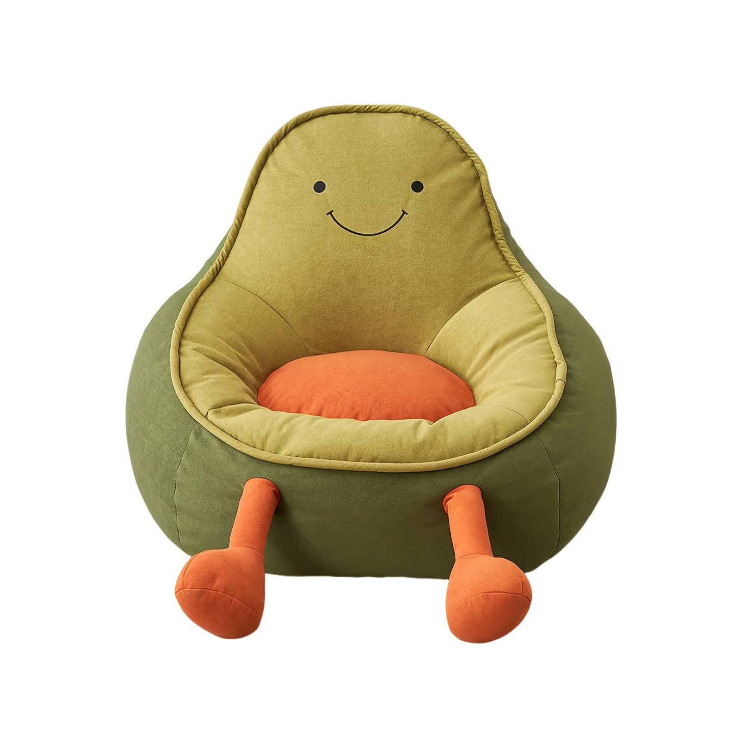 Puf dziecięcy z oparciem i haftowanym uśmiechem