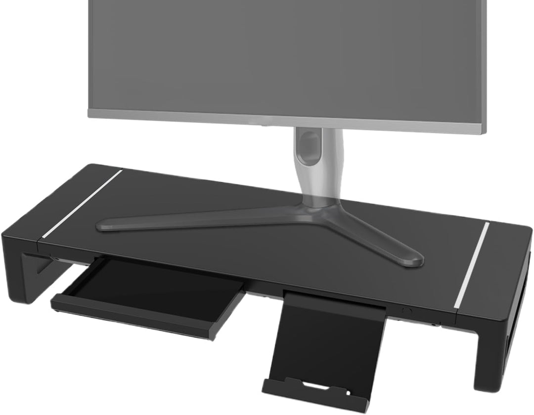 Regulowana podstawka pod monitor z szufladą Elevation – Stravon