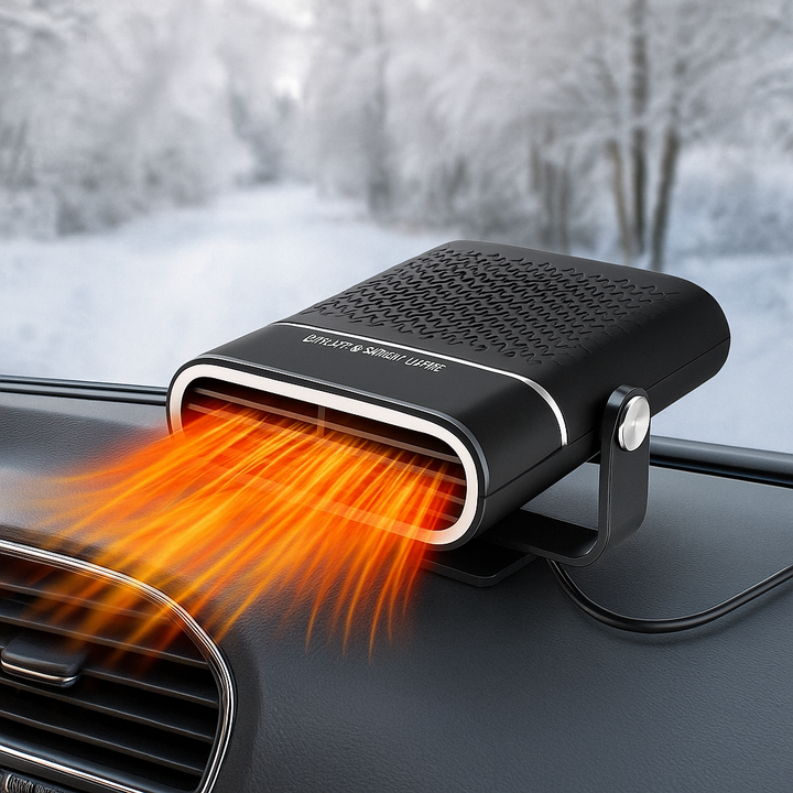 Podgrzewacz do samochodu i odszranżacz szyb | 12V USB Przenośny | Czarny