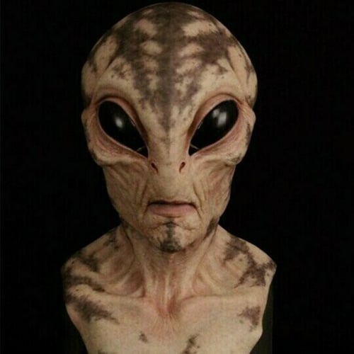 Realistyczna maska kosmicznej istoty CosmicMorph | Malowany ręcznie akcesorium do kostiumu na Halloween, zakrywające całą głowę
