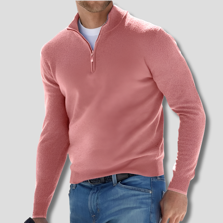 Męski sweter bawełniany z zamkiem