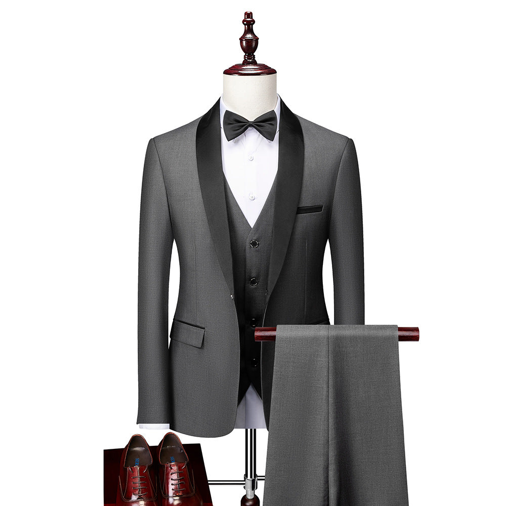 Męski zestaw garnituru 3-częściowego slim fit