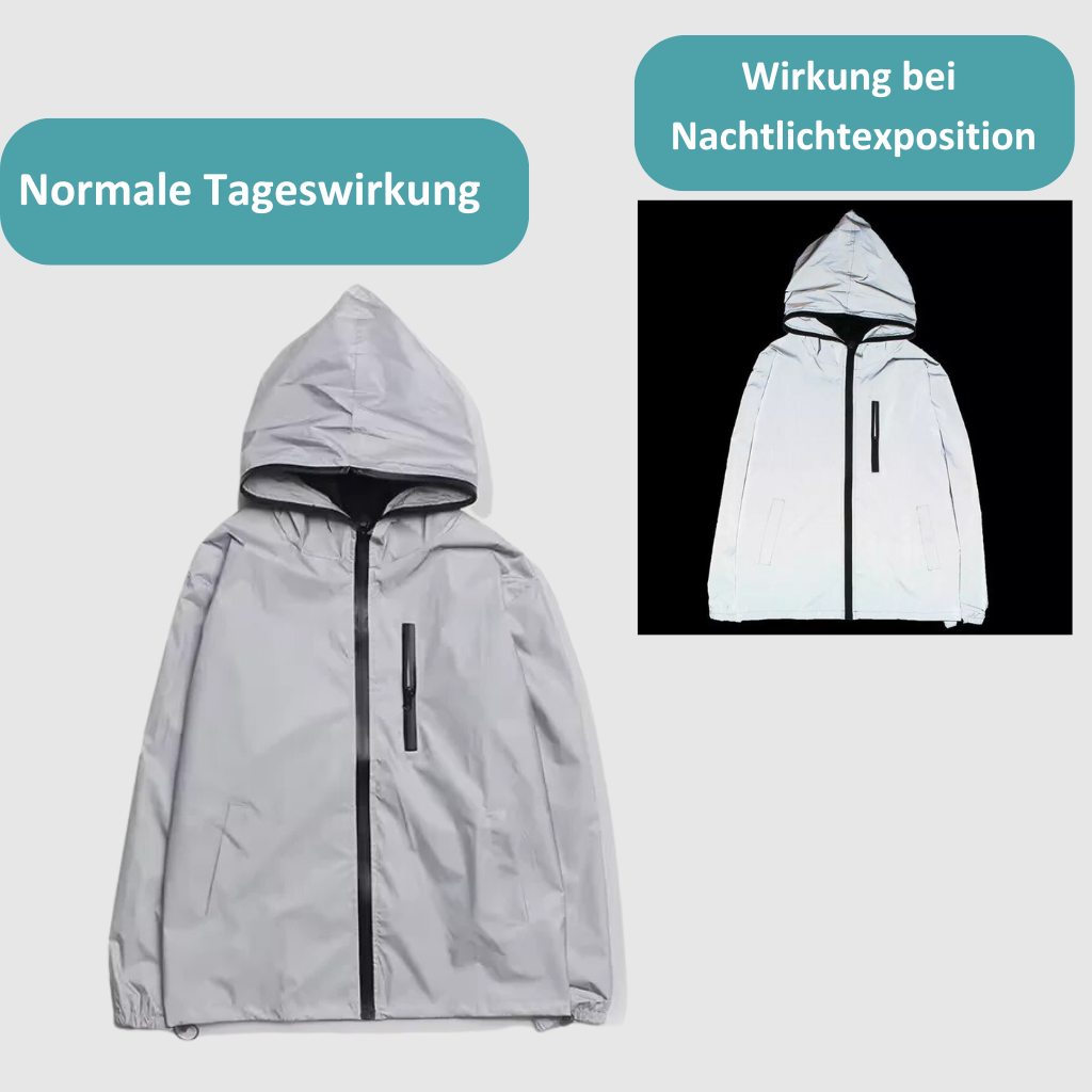 Mocno odblaskowa i wodoodporna kurtka przeciwdeszczowa unisex – LumiSafe