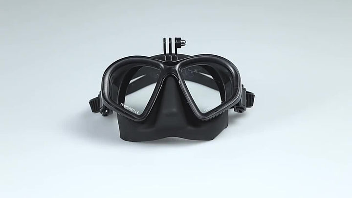 Hartowana maska do nurkowania z etui - okulary do nurkowania z powłoką antifog i mocowaniem na kamerę