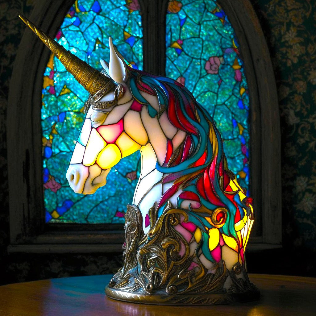 VitraGlow – ręcznie wykonana ozdoba szklana | Elegancka lampa stołowa z żywicy i szkła z żywymi artystycznymi wzorami