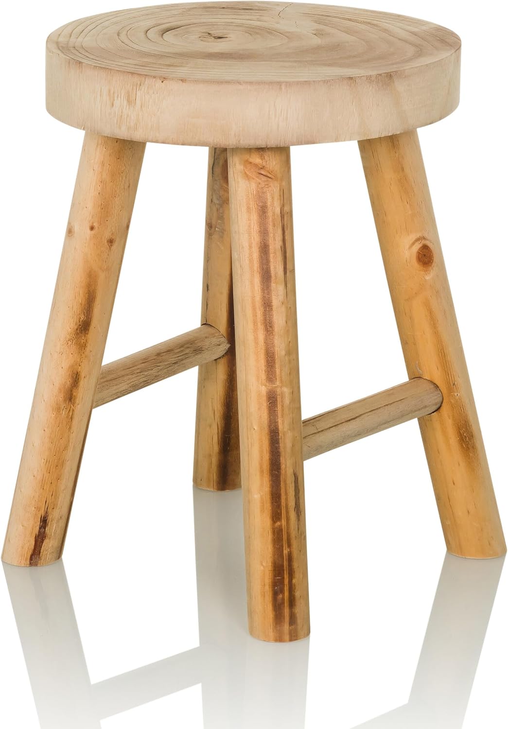 Taboret drewniany o trójnożnej podstawie