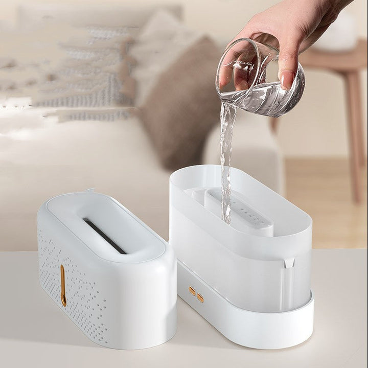 Ultradźwiękowy dyfuzor z płomieniem z olejkiem zapachowym w zestawie, zbiornik 200 ml