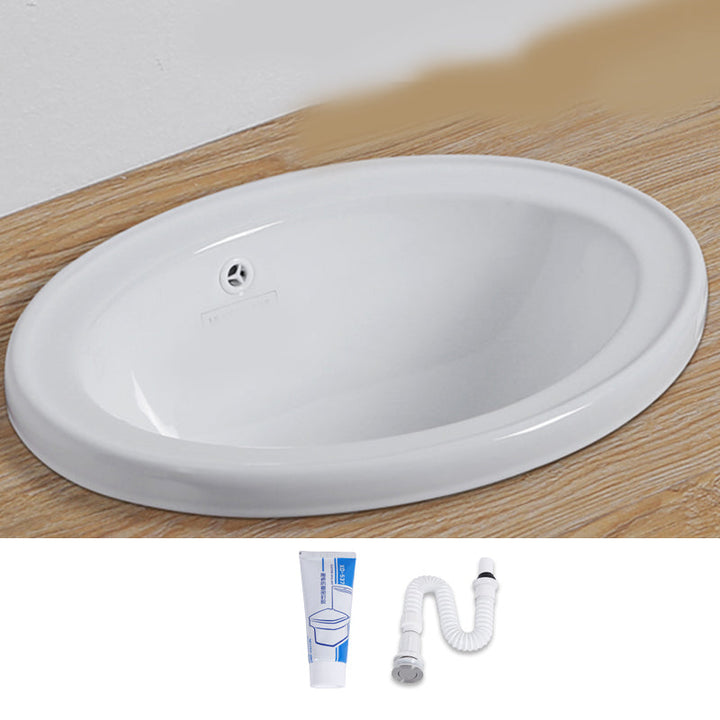 Ceramiczna Biała Umywalka Podblatowa z Zaworem Odcinającym