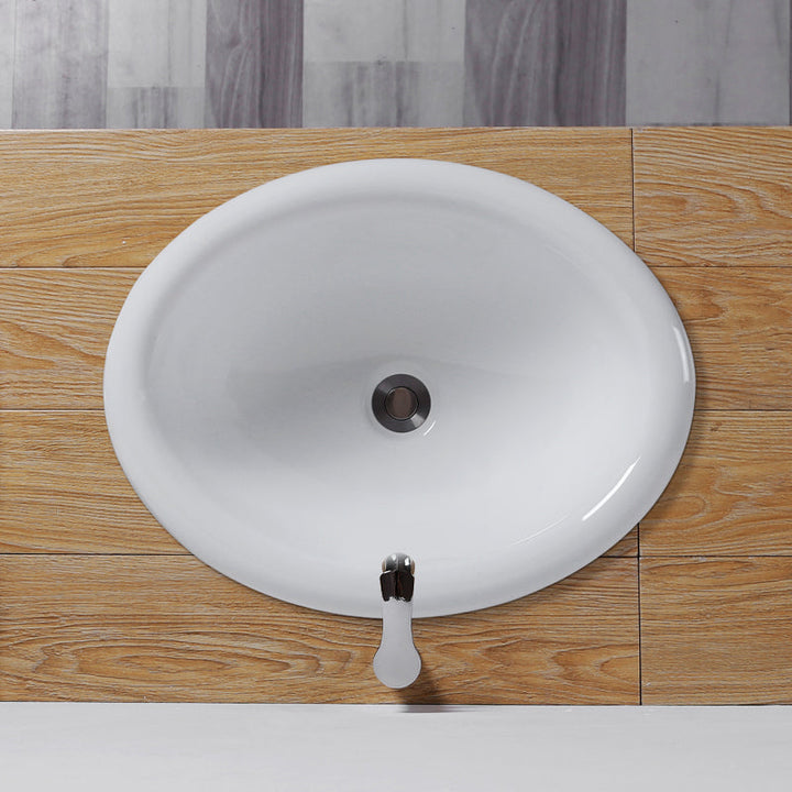 Ceramiczna Biała Umywalka Podblatowa z Zaworem Odcinającym