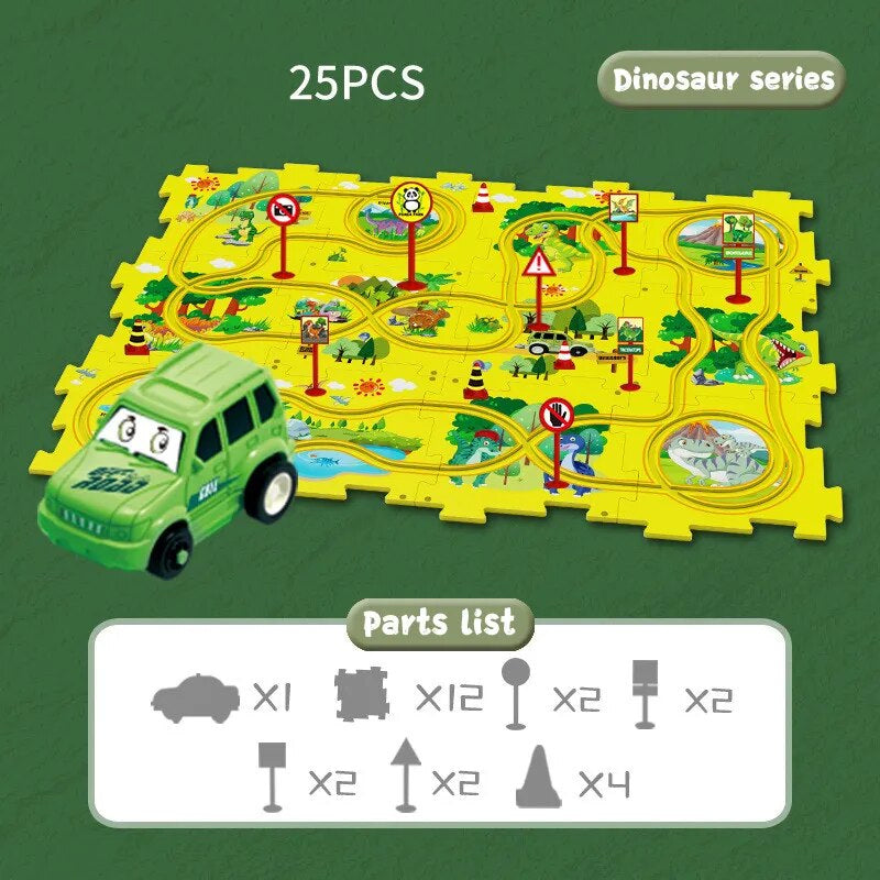 Edukacyjny zestaw puzzli z pojazdami - CleverKids