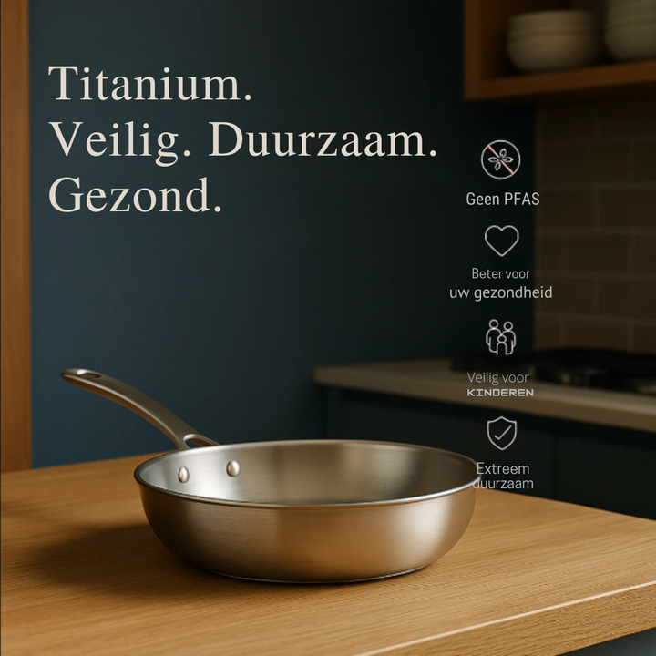 Zestaw Naczyń Tytanowych – Garnek, Przybory Kuchenne & Deska do Krojenia | Niezbędnik dla Zrównoważonej Kuchni