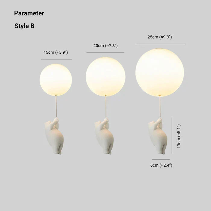 Lampa sufitowa dla dzieci z misiem i piłką - CloudBear