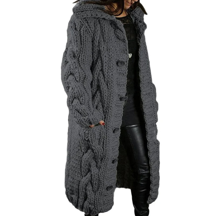 Wygodny gruby sweter rozpinany - Emma
