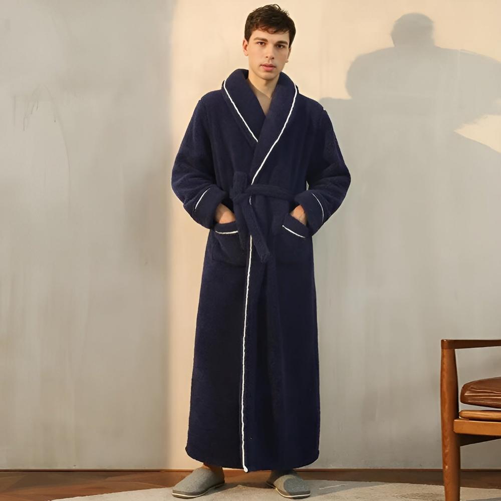 Luksusowy Fleece Ciepło Komfortowy Szlafrok