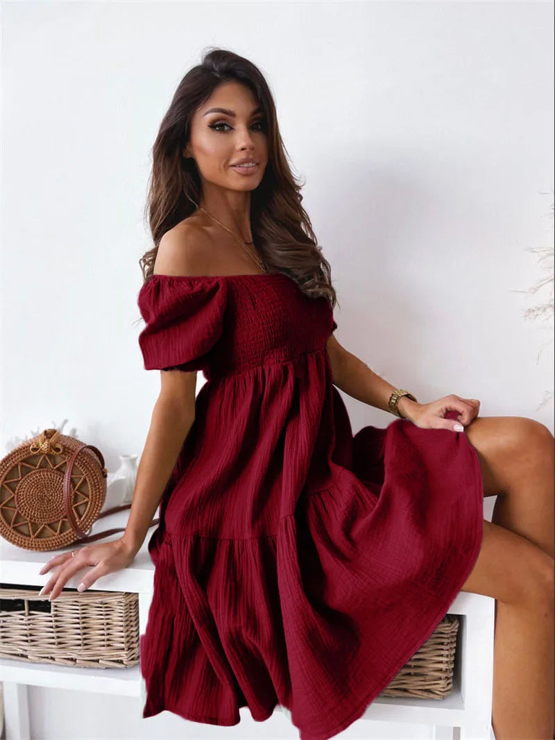 Elegancka Sukienka Mini na Jedno Ramię na Lato