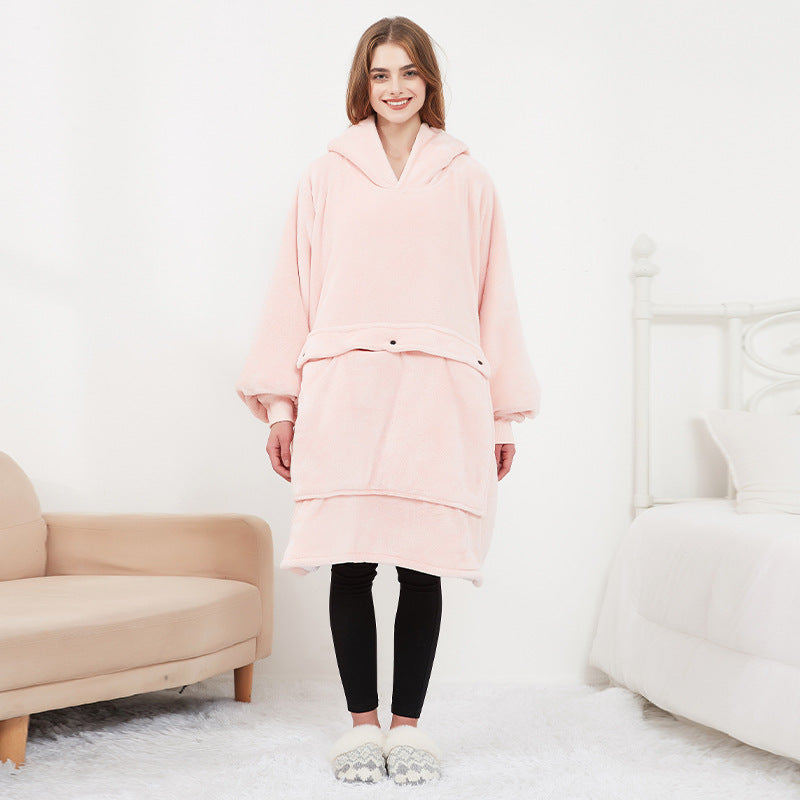 Ogrzewana bluza-koc oversize z sherpy z 3 poziomami
