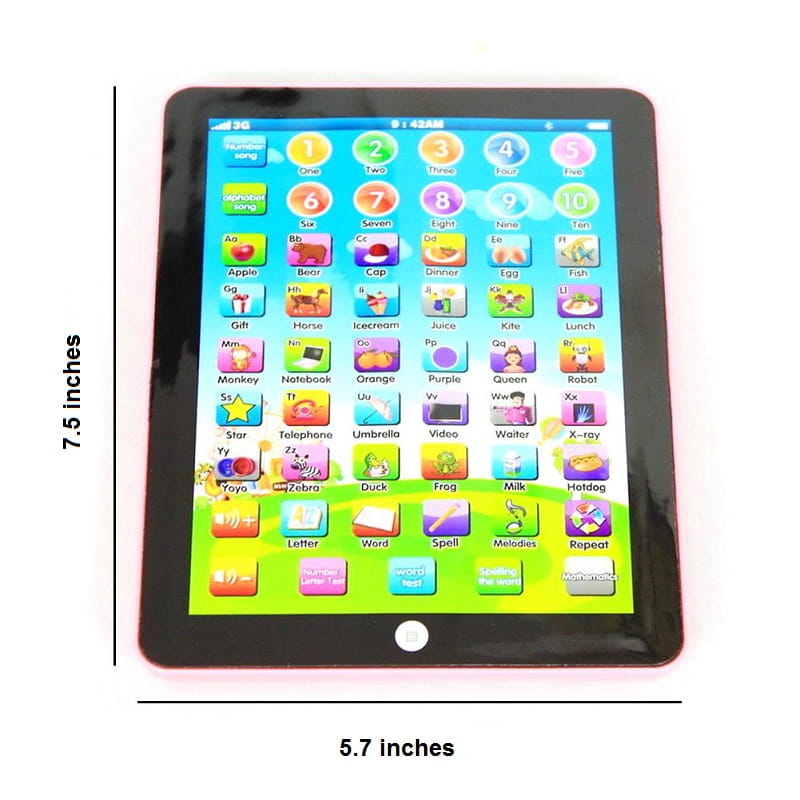 Interaktywny Tablet Edukacyjny dla Dzieci z Dźwiękami, Kolorami i Funkcją Quizu – 7,5 Cala