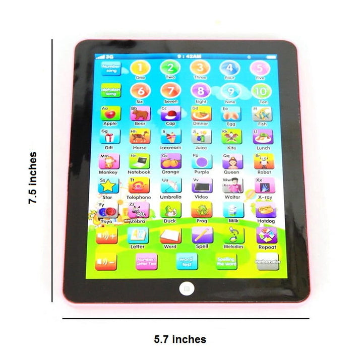 Interaktywny Tablet Edukacyjny dla Dzieci z Dźwiękami, Kolorami i Funkcją Quizu – 7,5 Cala