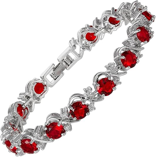 Elegancka bransoletka tenisowa z białego złota z błyszczącymi cyrkoniami
