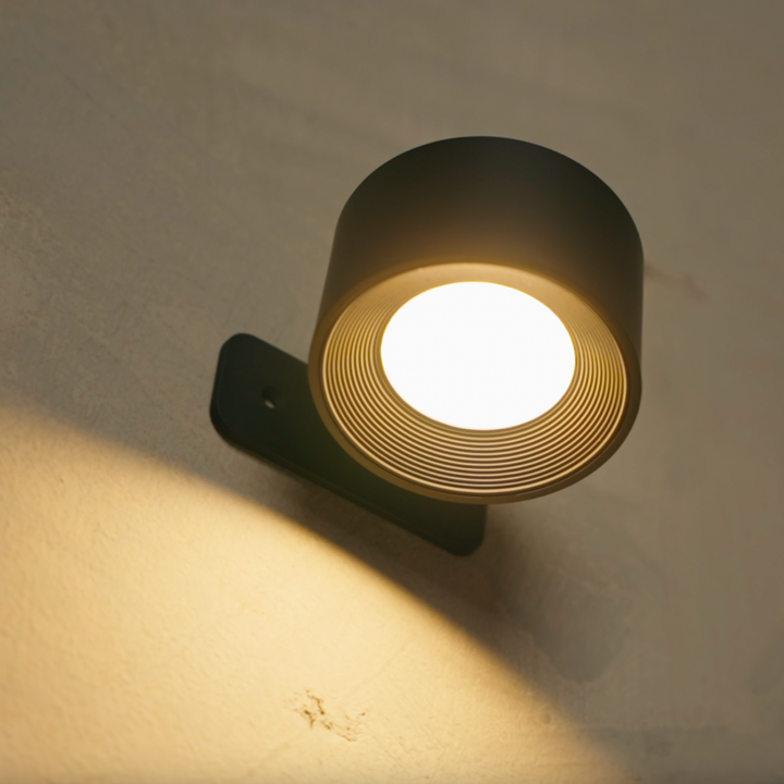 Bezprzewodowa lampa ścienna LED z obrotem 360°, ściemnianiem dotykowym, 3 barwami światła i akumulatorem USB-C