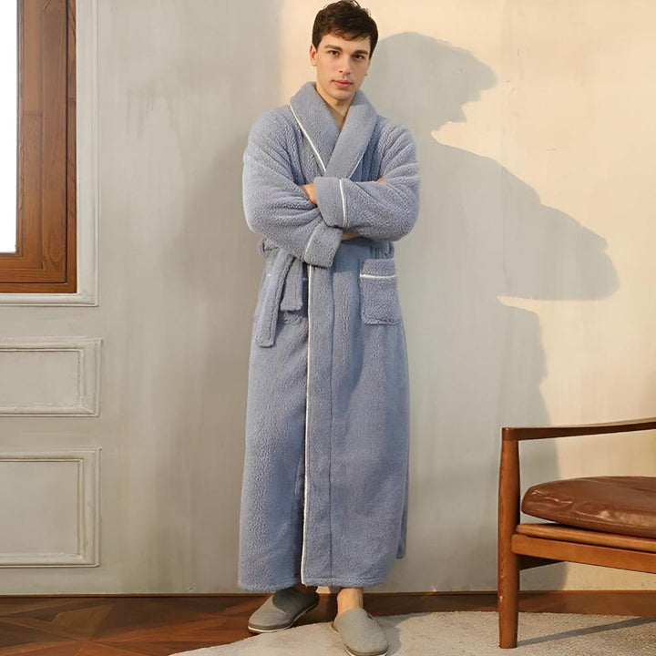 Luksusowy Fleece Ciepło Komfortowy Szlafrok