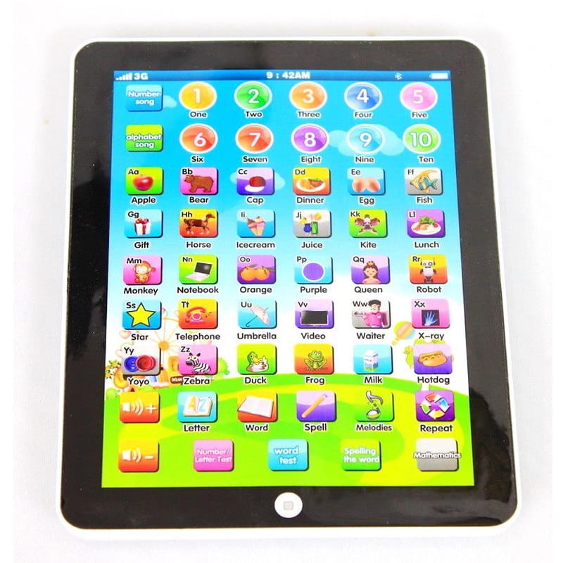 Interaktywny Tablet Edukacyjny dla Dzieci z Dźwiękami, Kolorami i Funkcją Quizu – 7,5 Cala