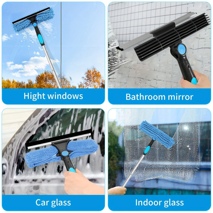 Crystal Clear Vindu Cleaner – profesjonalny system do mycia okien i szyb 2 w 1 z teleskopowym uchwytem
