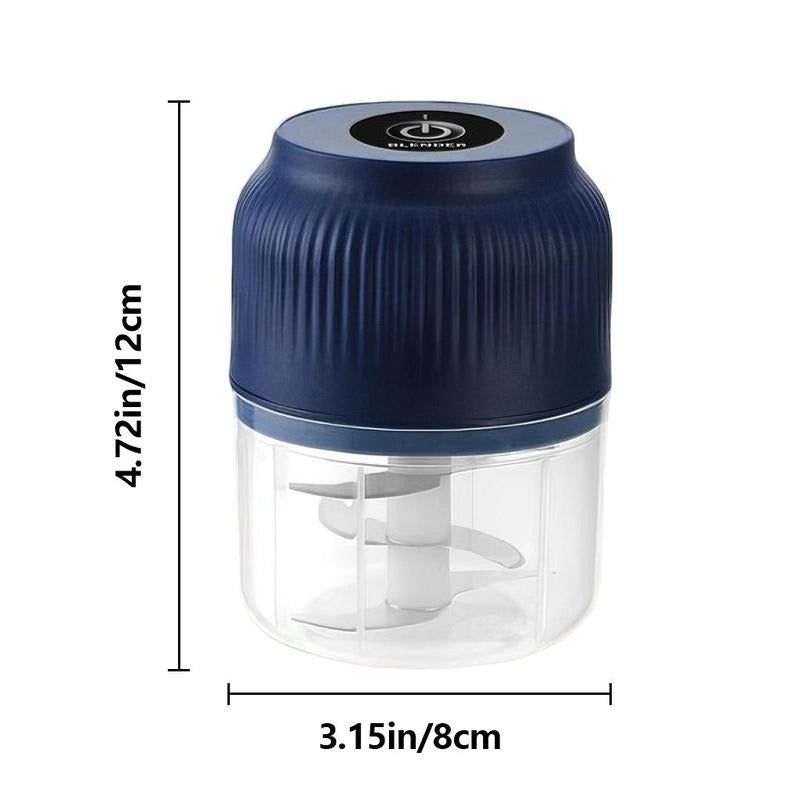 Mini rozdrabniacz ładowany przez USB z 4 ostrzami ze stali nierdzewnej, miska 300 ml